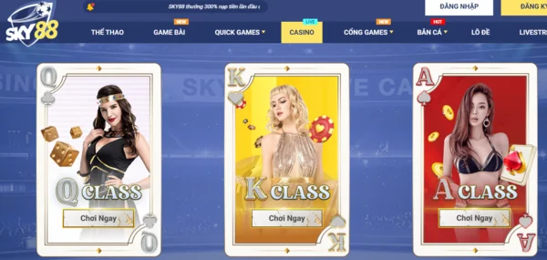 Live Casino SKY88 hấp dẫn, giao diện thực tế